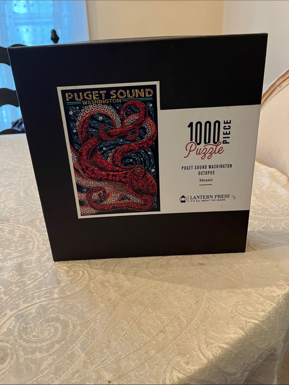 Lantern Press Puget Sound Octopus 1000-Piece Puzzle - Red and Black